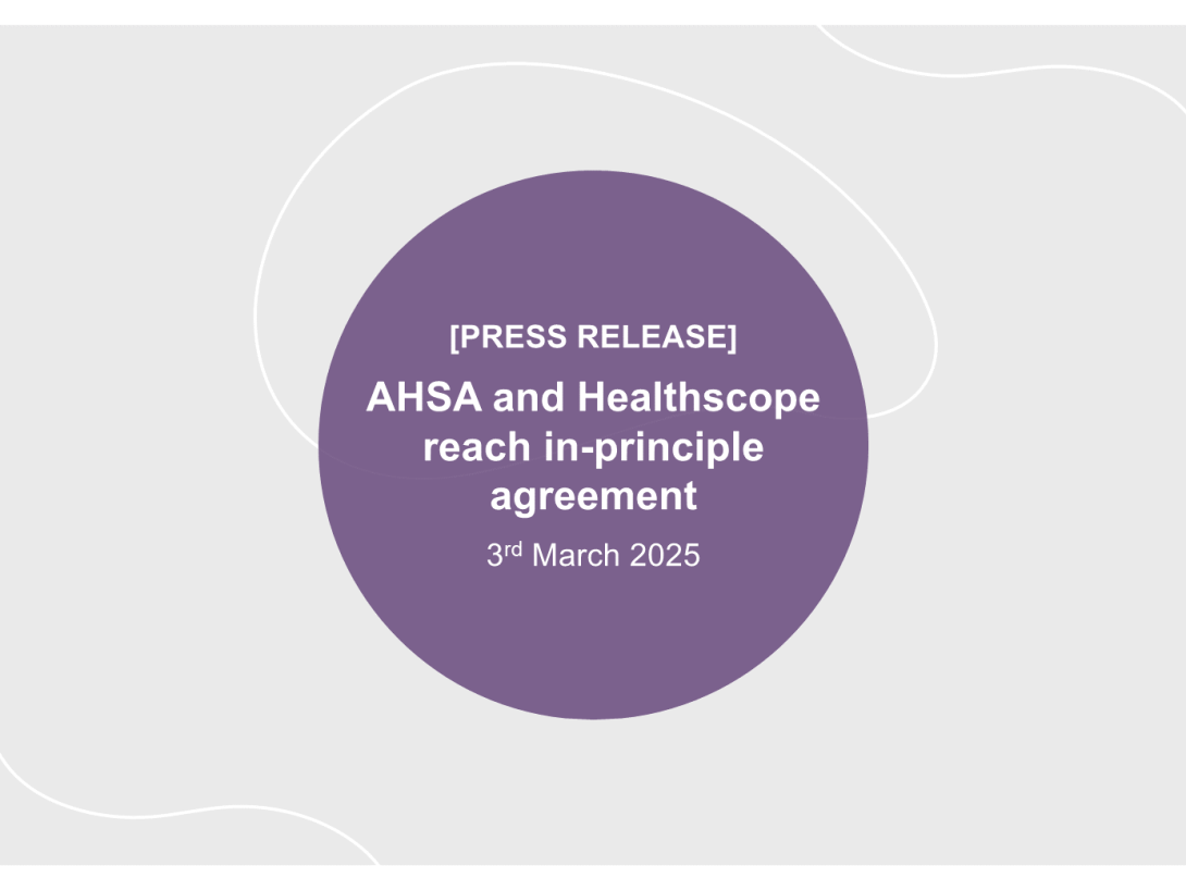 AHSA - AHSA and Healthscope reach in-principle agreement Image